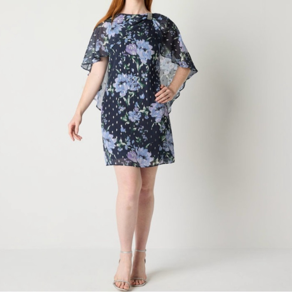 NWT. Jessica Howard Floral Women’s Shirt Sleeve Dress. Size 6.